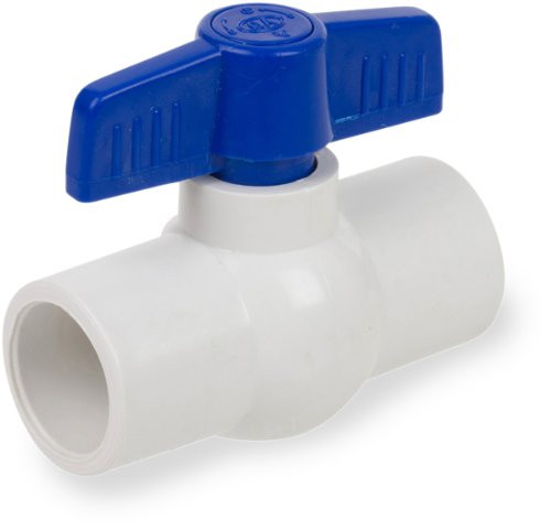 Smith-Cooper International 9122 Series PVC Ball Valve, One Piece, Inline, T-Handle, 2" Slip