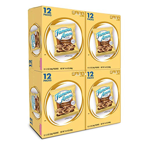 Famous Amos Bite-Size Cookies, Chocolate Chip, Grab'n'go, 14.4oz -Pack Of 4-, 4Count