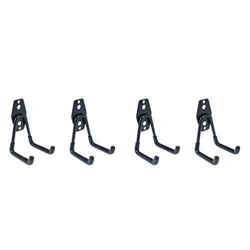 DOITOOL 4pcs Heavy Duty Metal Hooks Garage Wall Mount Storage Hooks Wall Organizers Storage Utility Hooks for Ladders Tools Black