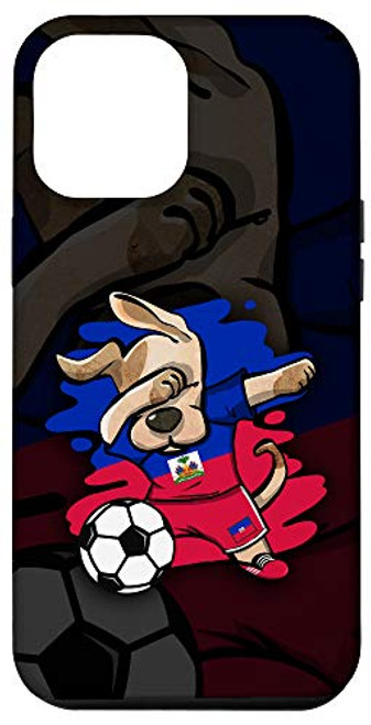iPhone 12 Pro Max Dabbing Dog Haiti Soccer Fans Jersey Haitian Flag Football Case
