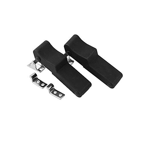 Sporacingrts 2pc Flexible Rubber Draw Latch Front Storage Rack Rubber Latch Suitable for Cooler, Boat Compartment, Cargo Box with Stainless Steel Keeper and Bracket
