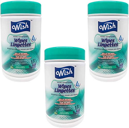 Wish Hand Sanitizing Wipes Can Kills 99.99 percent of Most Common Germs 80 Count Fresh Scent Wish Hand Sanitizing Wipes Can Kills 99.99 percent of Most Common Germs 80 Count Fresh Scent