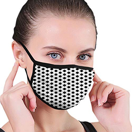 Activated carbon mask,Abstract Football Ball Pattern Monochrome Geometric Design,Printed Facial decorations for man and woman
