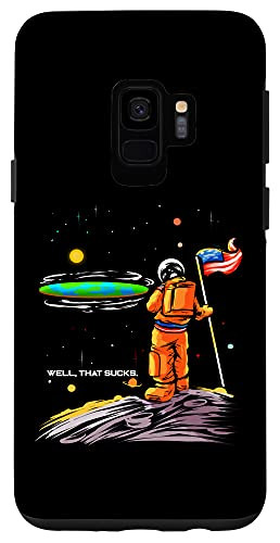 Galaxy S9 Flat Earth Astronaut Funny Gift for Space Universe Fans Case