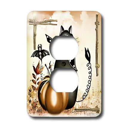 3dRose lsp_4422_6 Halloween Cat 2 Plug Outlet Cover