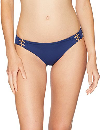 Roxy Junior's Solid Softly Love Full Swimsuit Bikini Bottom, Medieval Blue, XL
