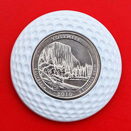 US 2010 California Yosemite National Park Quarter BU Uncirculated Coin 3D Design 4 Leaf Clover Removable Golf Ball Marker Magnetic Poker Chip - America the Beautiful