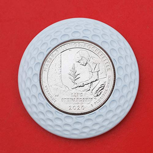 US 2020 Vermont Marsh-Billings-Rockefeller National Park Quarter BU Uncirculated Coin 3D Design 4 Leaf Clover Removable Golf Ball Marker Magnetic Poker Chip