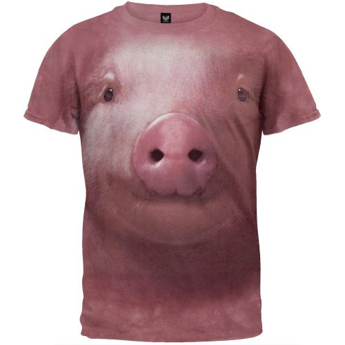 The Mountain Pig Face Adult T-Shirt, Pink, Large The Mountain Pig Face Adult T-Shirt, Pink, Large