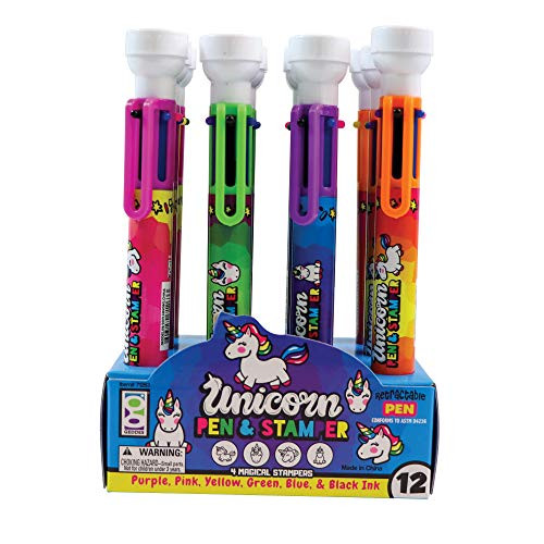 Raymond Geddes Unicorn Color Switching Ballpoint Pens With Stamp -Pack of 12-