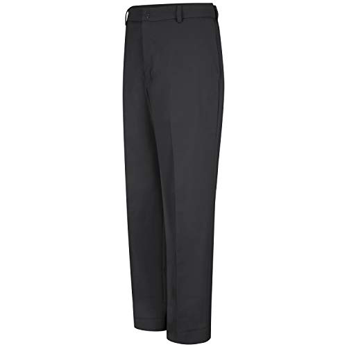 Red Kap Men's Stain Resistant, Flat Front Work Pants, Black, 33W x 34L
