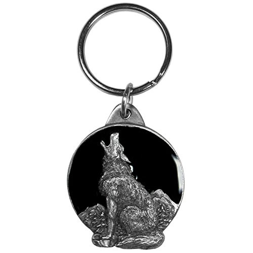 Siskiyou Automotive KR99E Metal Key Chain (Wolf Enameled Details)