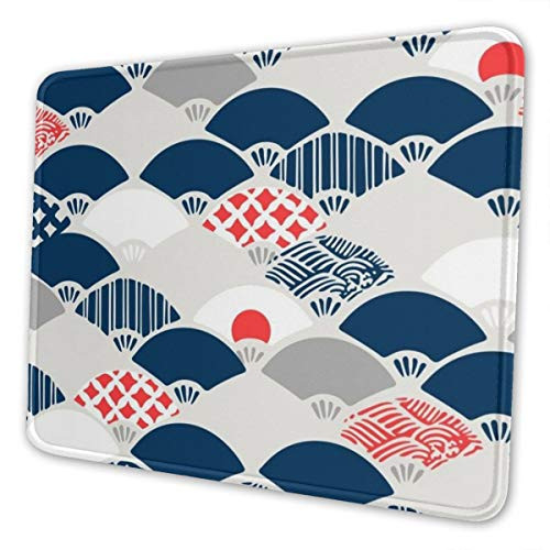 Japanese Fan Wave Mouse Pad Rectangle Non-Slip Rubber Mousepad Gaming Mouse Pad 30 cm x 25 cm
