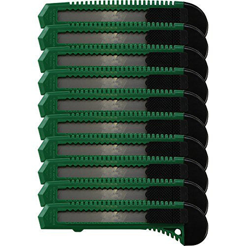 10 Ten Bulk Green Utility Knives Box Cutters Snap Off Blades