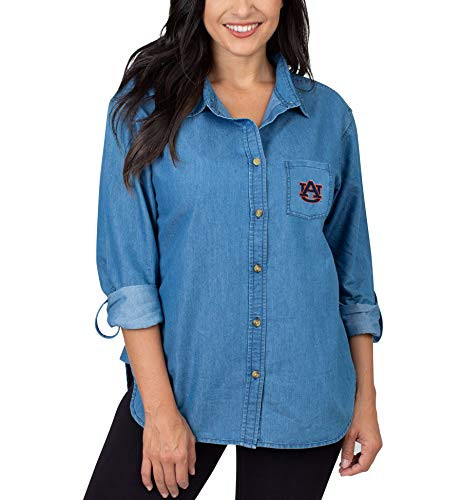 UG Apparel NCAA Auburn Tigers Womens The Denim Shirt, Denim, Small