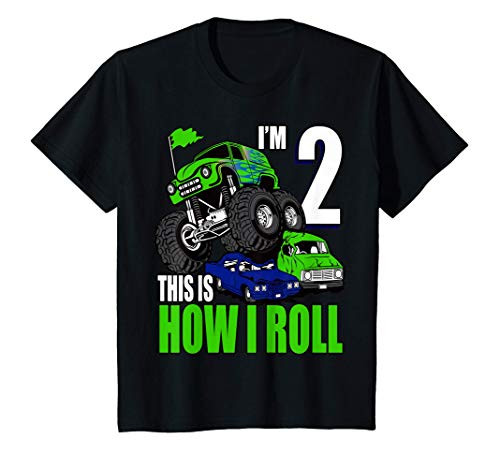 Kids 2 Years Old 2nd Birthday Monster Trucks Boys T-Shirt Kids 2 Years Old 2nd Birthday Monster Trucks Boys T-Shirt