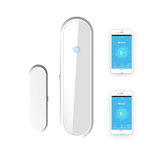WiFi Door Sensor, Door Alarm - Smart Window Contact Sensor, Magnetic Door Sensor Home Security Protection with Wireless Remote Alert Alarm, Smart Home Device for House, Apartment, Garage -White-