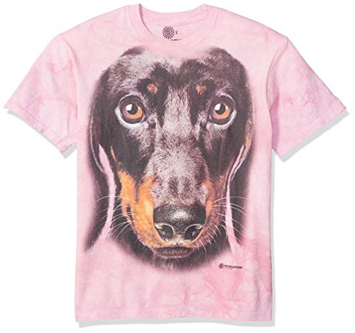 The Mountain Dachshund Face Adult T-Shirt, Pink, Medium The Mountain Dachshund Face Adult T-Shirt, Pink, Medium