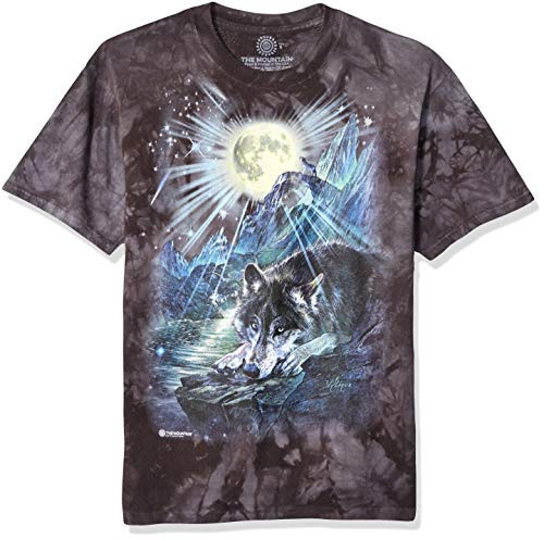 The Mountain Wolf Night Symphony Adult T-Shirt, Black, Large