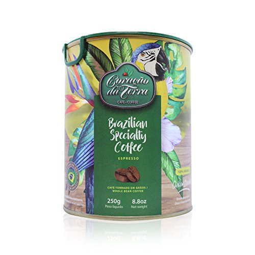 Coração da Terra (Heart of Earth) Coffee, Whole Bean Coffee, Medium Roast, Roasted Brazilian Gourmet Coffee, 8.8oz Coração da Terra (Heart of Earth) Coffee, Whole Bean Coffee, Medium Roast, Roasted Brazilian Gourmet Coffee, 8.8oz