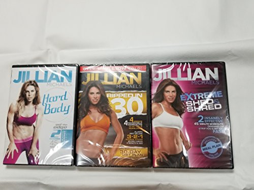 Fit For Life LLC DVD 3 Pack Jillian Michaels Extreme Shed and Shred, Ripped in 30, Hard Body
