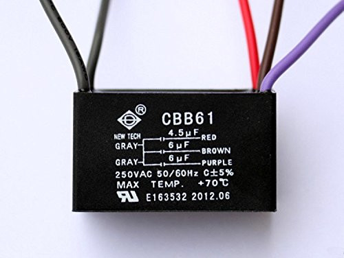 PROTAC FOR CEILING FAN CAPACITOR CBB61 4.5uf plus6uf plus6uf 5 WIRE