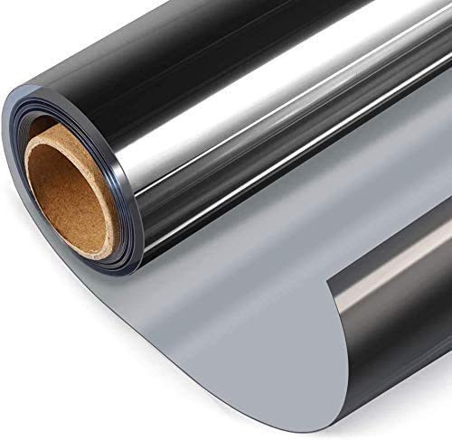 JINGOU One Way Window Film Privacy, Daytime Privacy Film for Glass Window UV Blocking Home Window Tint Film Heat Sun Blocking Reflective Mirror Window Film