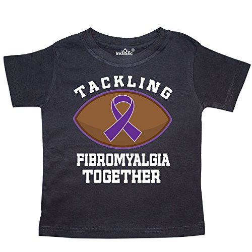 inktastic Fibromyalgia Awareness Ribbon Football Toddler T-Shirt 3T Black 29ea7
