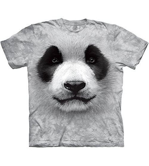 The Mountain Big Face Panda Adult T-Shirt, Grey, Medium The Mountain Big Face Panda Adult T-Shirt, Grey, Medium