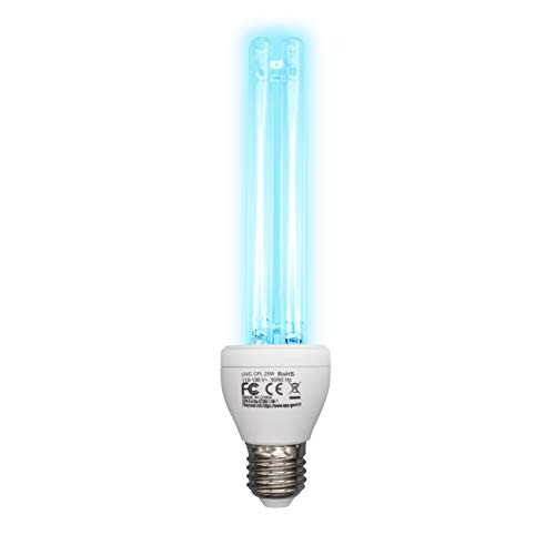 Germicidal UV Sanitizer Light Bulb 25 W 185nm/254nm with Ozone E26/E27 Socket