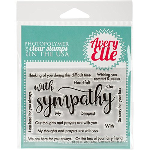 Avery Elle Clear Stamp Set 4-inch x 3-inch With Sympathy, Acrylic,