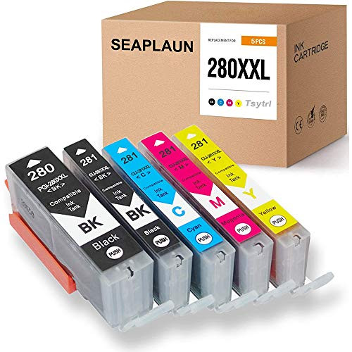 5 Pack Compatible Ink Cartridge Replacement for Canon PGI-280XXL CLI-281XXL 280 XXL 281 XXL for PIXMA TR7520 TR8520 TS6120 TS6220 TS8120 TS8220 TS9120 TS9520 TS6320 TS9521C Printer 5 Pack Compatible Ink Cartridge Replacement for Canon PGI-280XXL CLI-281XXL 280 XXL 281 XXL for PIXMA TR7520 TR8520 TS6120 TS6220 TS8120 TS8220 TS9120 TS9520 TS6320 TS9521C Printer
