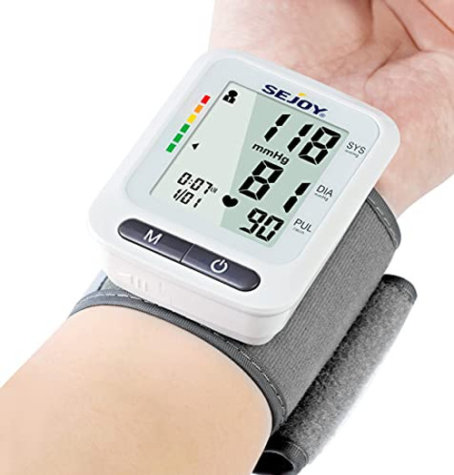 Blood Pressure Monitor Wrist Cuff, Automatic BP Monitor with Large LCD Display, 60x2 Reading Memory, Irregular Heartbeat Detector, Accurate Digital Blood-Pressure Machine Blood Pressure Monitor Wrist Cuff, Automatic BP Monitor with Large LCD Display, 60x2 Reading Memory, Irregular Heartbeat Detector, Accurate Digital Blood-Pressure Machine