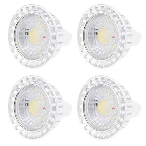 RTNLIT MR16 LED Bulbs, 3W GU5.3 Bi-Pin Base -20W Halogen Equivalent- 12V White Dimmable COB Spotlight Bulb for Indoor/Outdoor Landscape Yard Track Lighting, Pack of 4