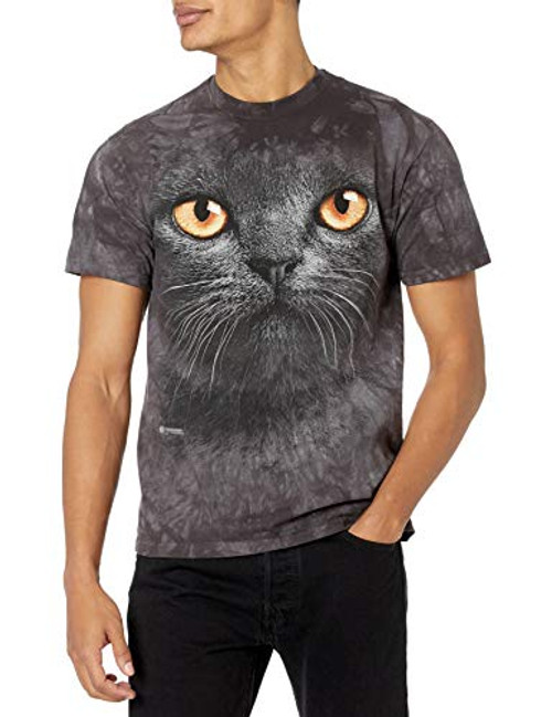 The Mountain Big Face Black Cat Adult T-Shirt, Black, Medium The Mountain Big Face Black Cat Adult T-Shirt, Black, Medium
