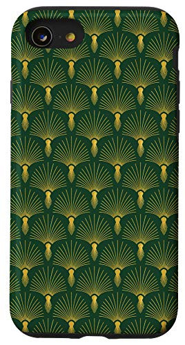 iPhone SE -2020- / 7 / 8 Green Art Deco Retro Fans Case