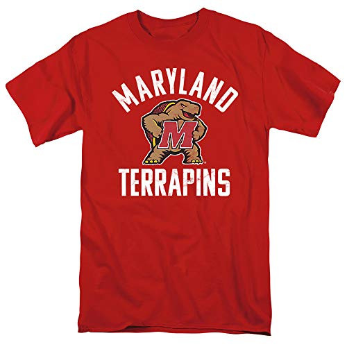 University of Maryland Official UMD Terrapin Logo Unisex Adult T Shirt,Red, Small
