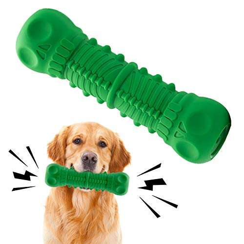 Dog Chew Toys Dog Toys for Aggressive Chewers Large Breed Tough Durable Teeth Cleaning Skull Bones Dog Toys Natural Rubber Squeak Nearly Indestructible Dog Toys