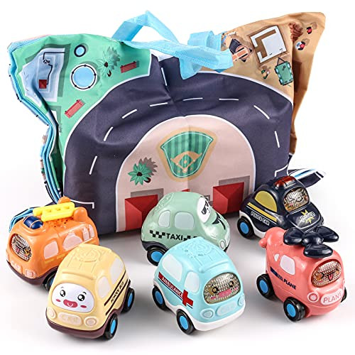 XQW Cartoon Inertia Baby Toy Cars with Storage Bag, 6 Pcs Push and Go Toys, Kids Toys Car for Girls Boys, Early Educational Toys for 1 2 3 4 5 6 Year Old Boys Girls, Birthday Gift for Toddlers XQW Cartoon Inertia Baby Toy Cars with Storage Bag, 6 Pcs Push and Go Toys, Kids Toys Car for Girls Boys, Early Educational Toys for 1 2 3 4 5 6 Year Old Boys Girls, Birthday Gift for Toddlers