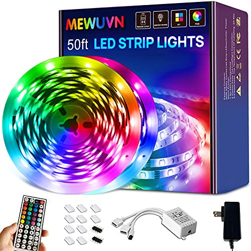 50ft Led Strip Lights , Mewuvn 5050 RGB Color Changing Led Light Strips Led Lights for Bedroom Kitchen TV Bar 50ft Led Strip Lights , Mewuvn 5050 RGB Color Changing Led Light Strips Led Lights for Bedroom Kitchen TV Bar