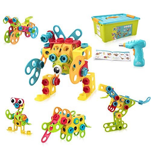 STEM Toys Building Blocks?Dlordy 191PCS Engineering Building Toys Set Educational Construction Toys with Storage Box for Boys and Girls Ages 3 4 5 6 7 8 9 10 Year Old Creative Engineering Toys