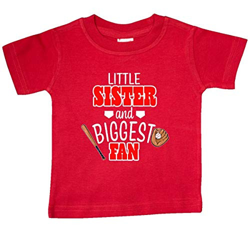 inktastic Little Sister and Biggest Fan Baseball Baby T-Shirt 6 Months Red 3b1c1 inktastic Little Sister and Biggest Fan Baseball Baby T-Shirt 6 Months Red 3b1c1