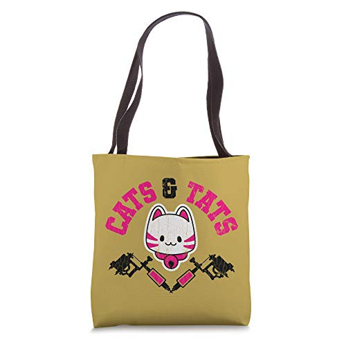 Funny Cats and Tats Gift Tattoo Ink Tattoo Artist Cats Tote Bag