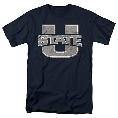 Utah State University Official Distressed Primary Unisex Adult T Shirt,Distressed Primary, Large Utah State University Official Distressed Primary Unisex Adult T Shirt,Distressed Primary, Large