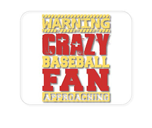 DistinctInk Mouse Pad - 1/4" Foam Rubber - Warning Crazy Baseball Fan Approaching