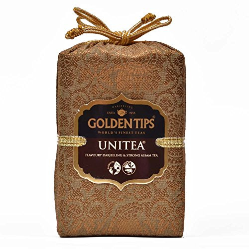 Golden Tips Unitea - Darjeeling & Assam Blend Loose Leaf Black Tea - Brocade Bag, 100g (3.53oz / 100g)
