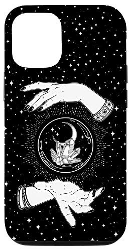 iPhone 12/12 Pro Retro Vintage Witchy Crystal Ball Witch Hands,Stars,Crescent Case
