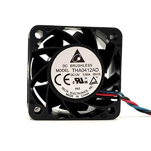 THA0412AD Delta 12V 40mm Fan - 20.6 CFM 52DB 4020 0.60A 3-Wire axial Cooling Fan