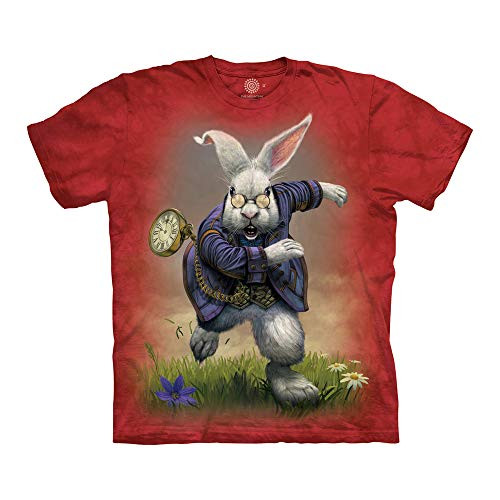 The Mountain unisex adult White Rabbit T Shirt, Red, XX-Large US The Mountain unisex adult White Rabbit T Shirt, Red, XX-Large US