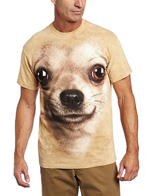 The Mountain Chihuahua Face Adult T-Shirt, Sand, Medium The Mountain Chihuahua Face Adult T-Shirt, Sand, Medium